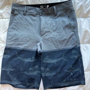 Huk Gray and Blue Men Shorts